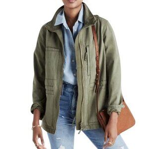 Madewell Fleet Jacket Women M Army Green Utility Pockets Military Cargo